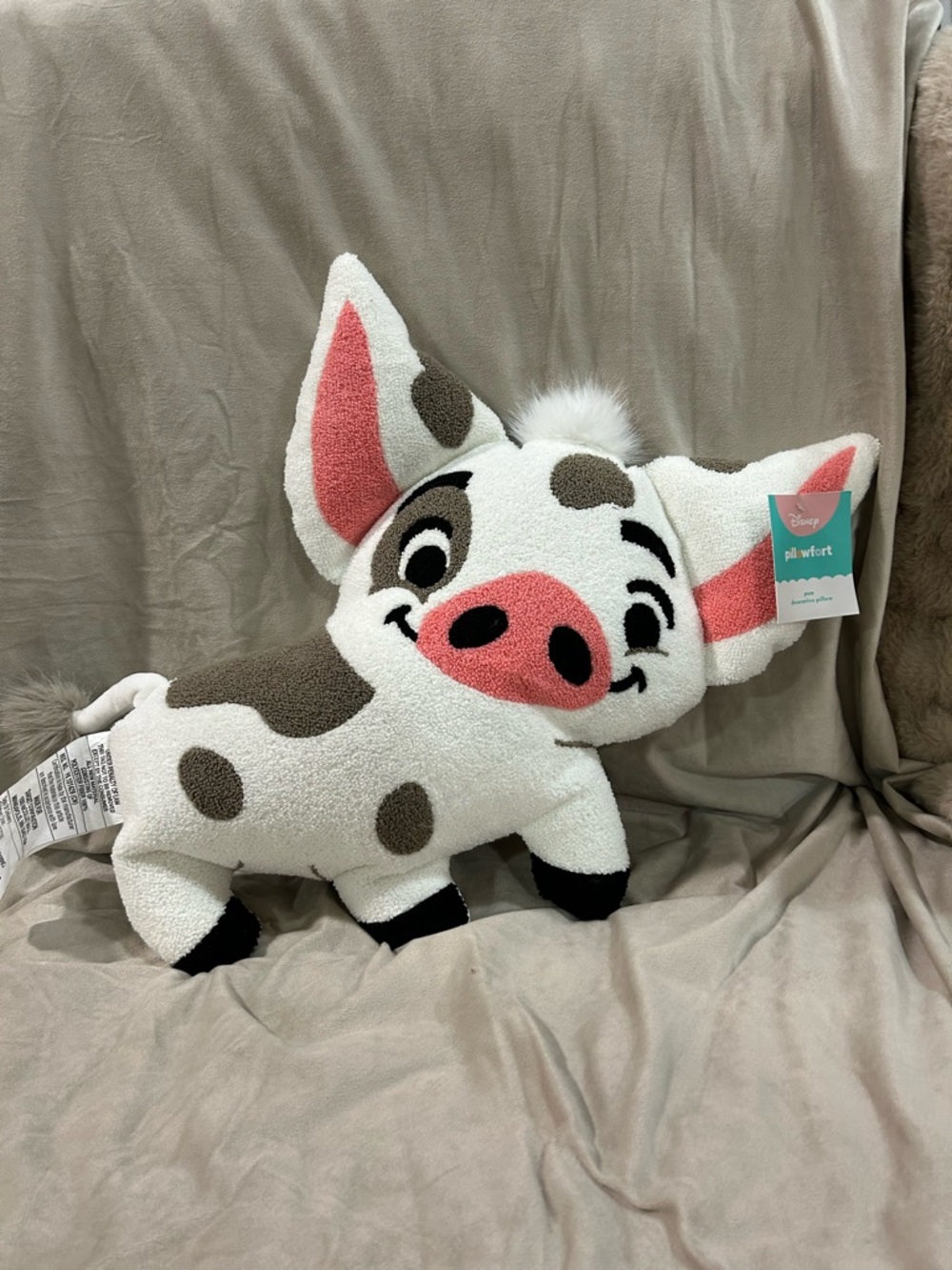Disney Pua Plush Accent Pillow - White, Pink & Brown